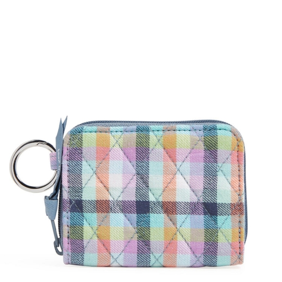 Vera Bradley Gingham Plaid RFID Petite Zip-Around Wallet - Picture 1 of 4